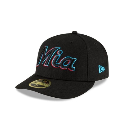 Miami Marlins Gorra | New Era MLB Ligature Low Profile 59fifty Fitted Cap Mexico - Negros